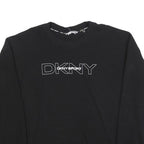 DKNY Womens Black Cotton Blend Crew Neck L Sweatshirt DKNY SPORT Logo