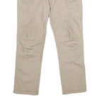 Mens Beige Regular Fit Straight Leg Trousers W32 L28 Casual Utility Workwear
