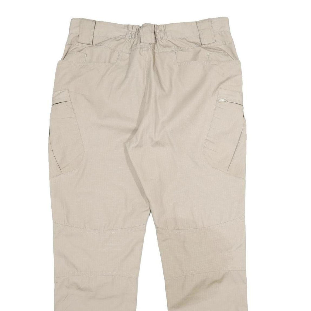 Mens Beige Regular Fit Straight Leg Trousers W32 L28 Casual Utility Workwear