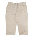 Mens Beige Regular Fit Straight Leg Trousers W32 L28 Casual Utility Workwear