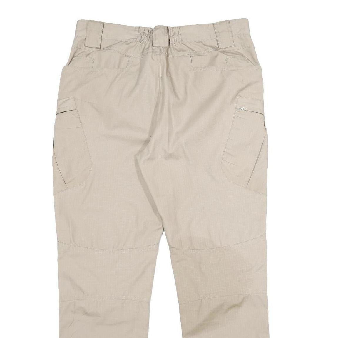 Mens Beige Regular Fit Straight Leg Trousers W32 L28 Casual Utility Workwear