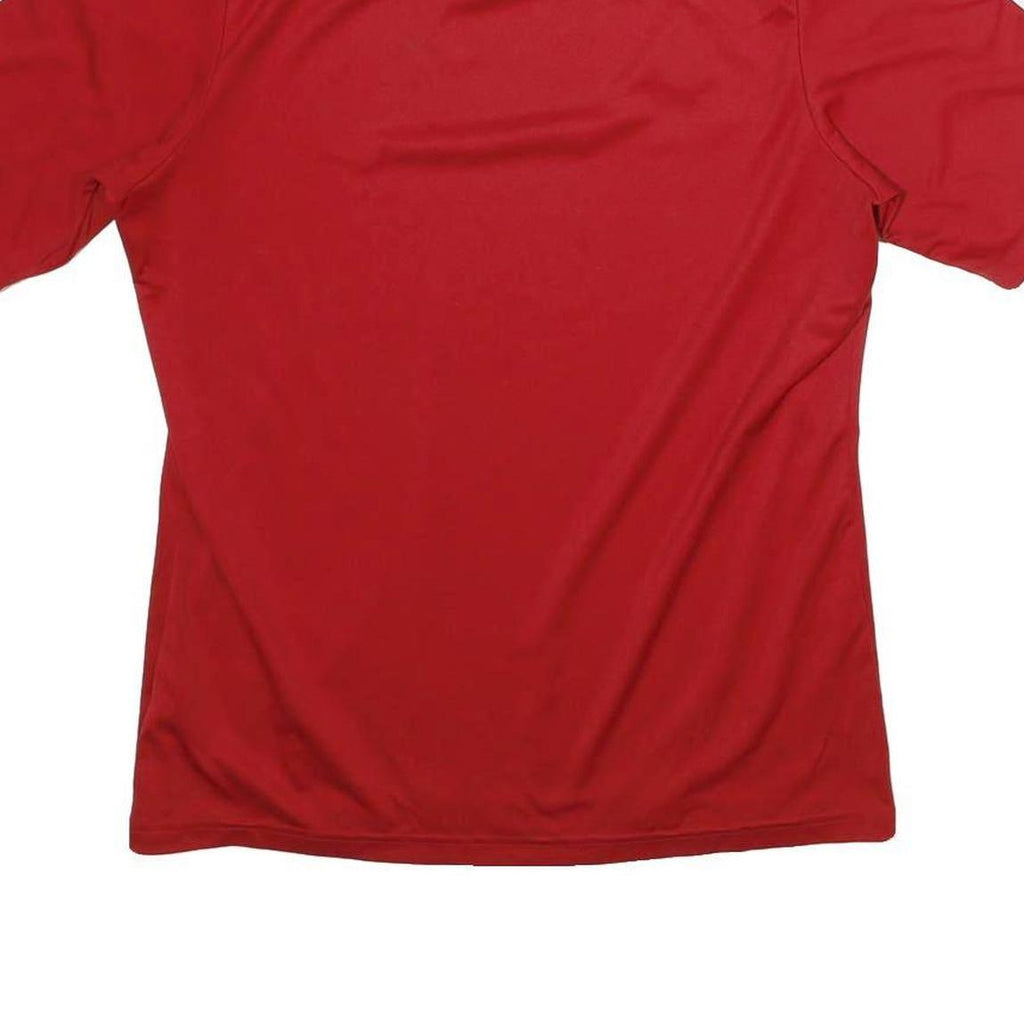 ADIDAS Mens Red & White Graphic T-Shirt M Short Sleeve V-Neck Sportswear