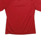 ADIDAS Mens Red & White Graphic T-Shirt M Short Sleeve V-Neck Sportswear