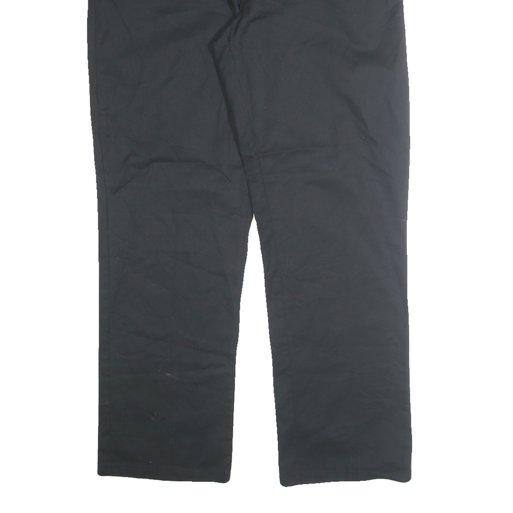 DICKIES Mens Cotton Blend Black Regular Fit Straight Leg Trousers W38 L32