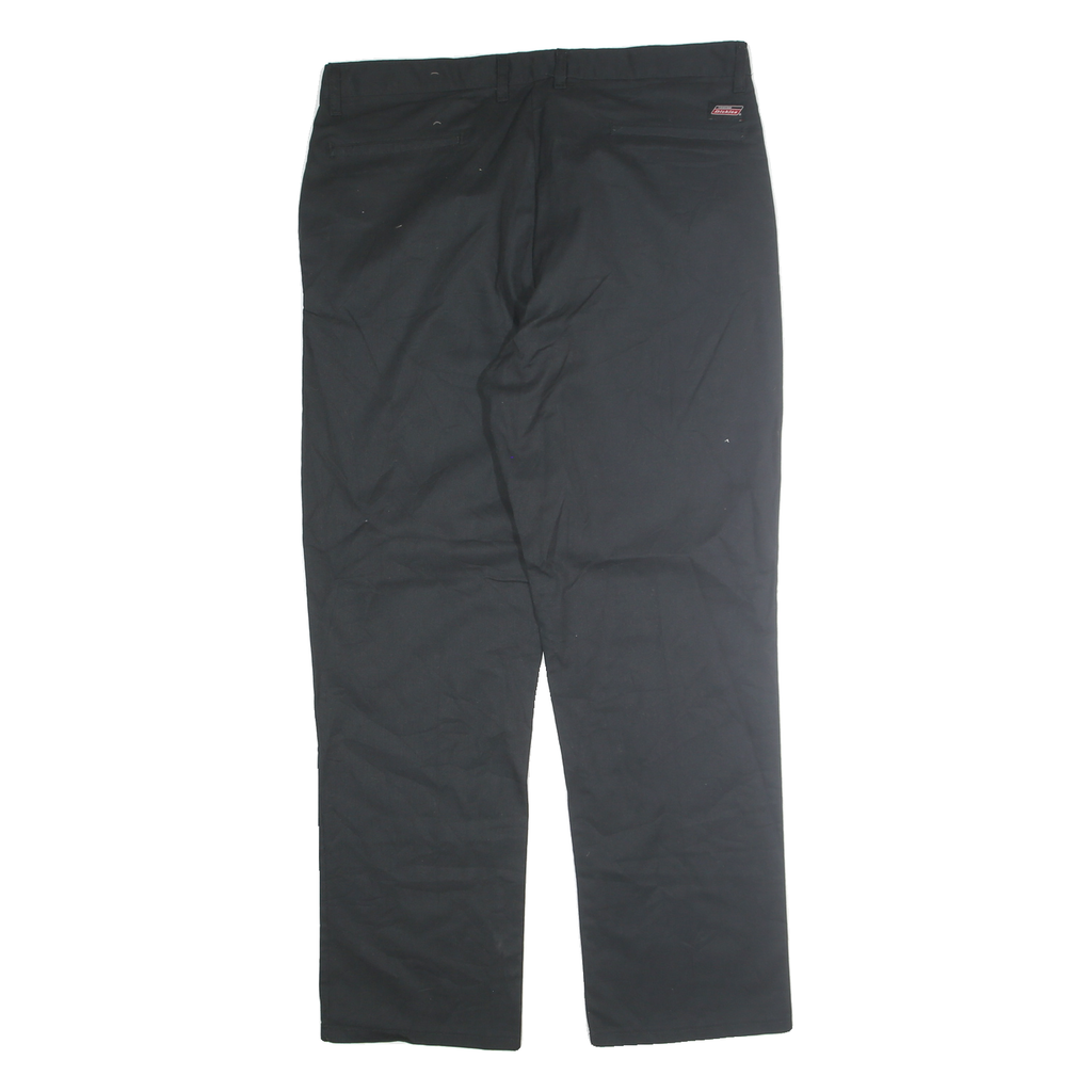 DICKIES Mens Cotton Blend Black Regular Fit Straight Leg Trousers W38 L32