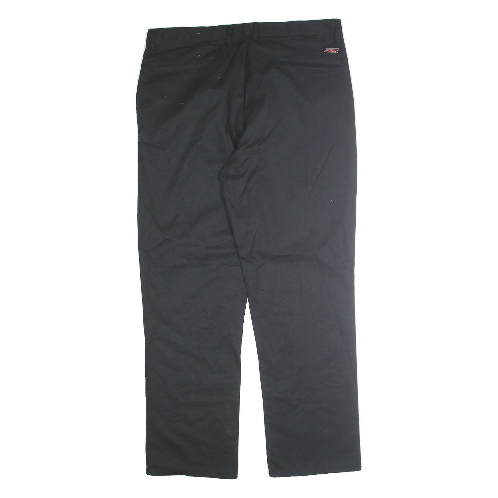 DICKIES Mens Cotton Blend Black Regular Fit Straight Leg Trousers W38 L32