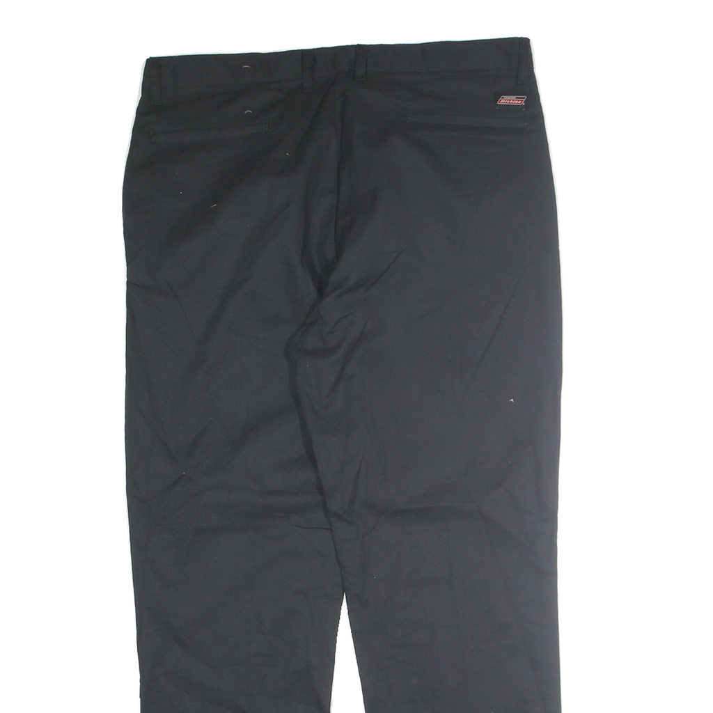 DICKIES Mens Cotton Blend Black Regular Fit Straight Leg Trousers W38 L32