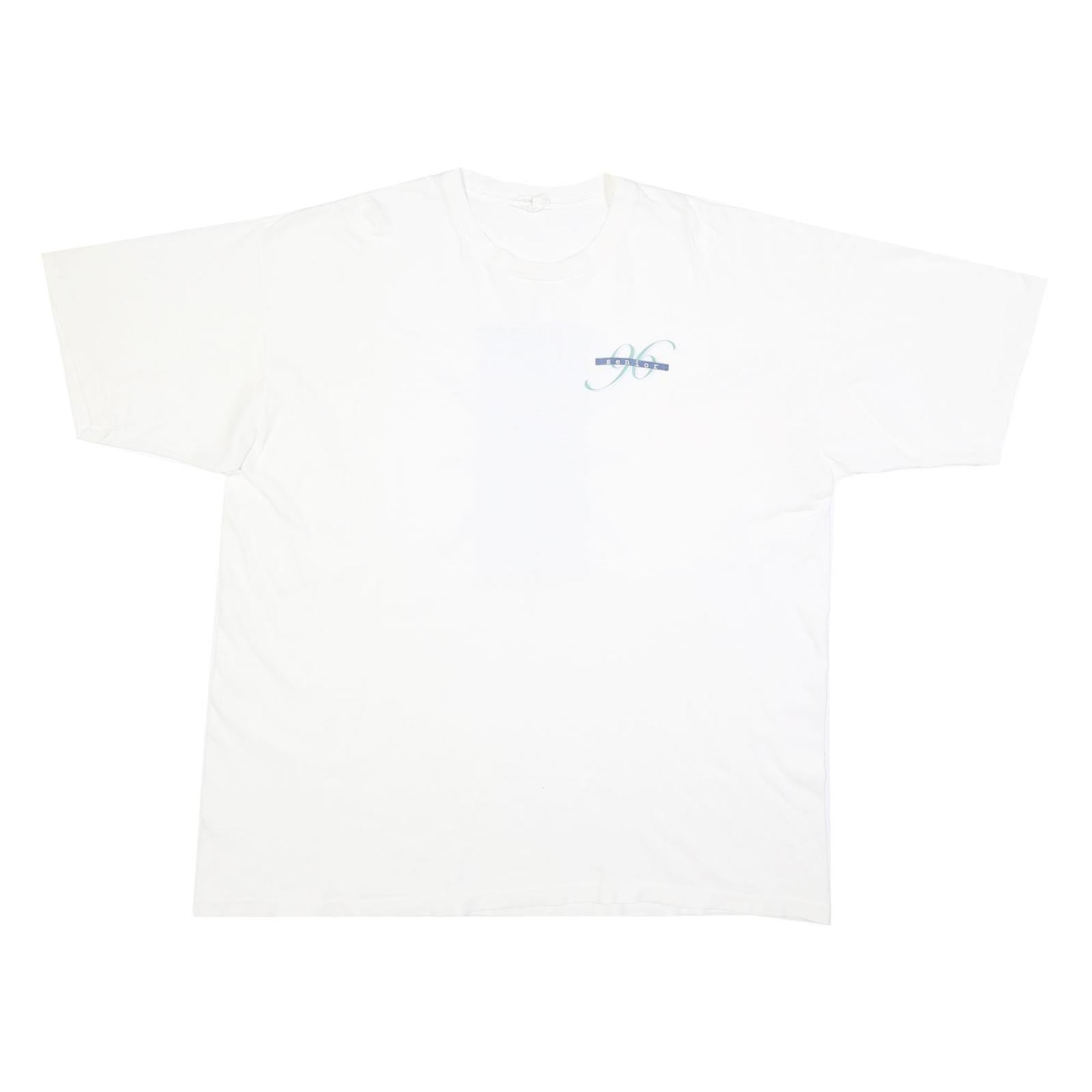 JOSTENS Mens White XL Graphic T-Shirt Short Sleeve Crew Neck Cotton Blend