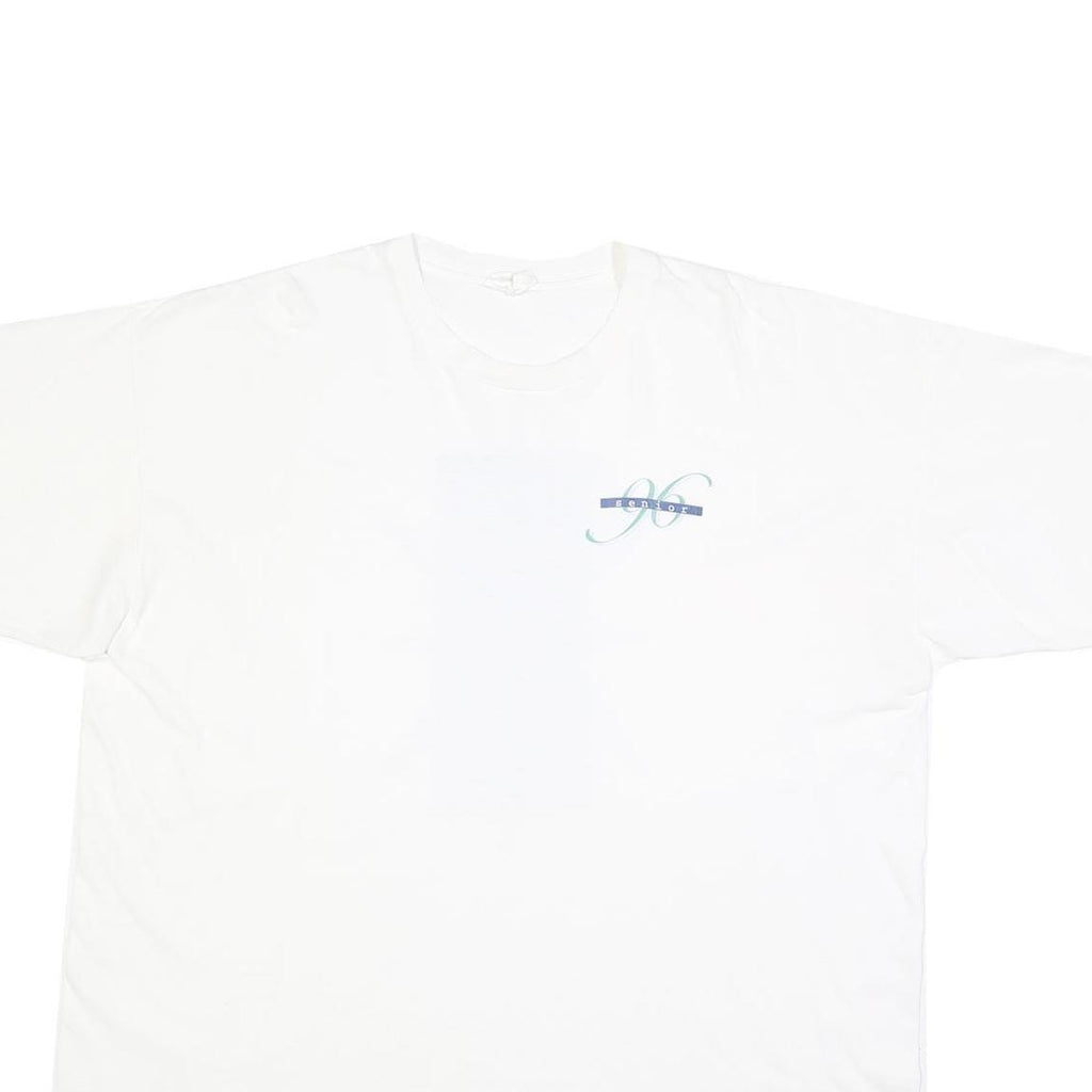 JOSTENS Mens White XL Graphic T-Shirt Short Sleeve Crew Neck Cotton Blend