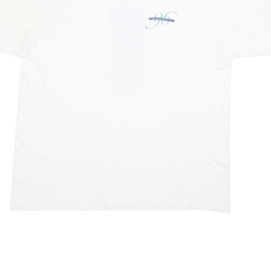 JOSTENS Mens White XL Graphic T-Shirt Short Sleeve Crew Neck Cotton Blend