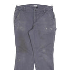 CARHARTT Womens Loose Fit Blue Workwear Trousers W34 L30 Cotton Blend Zip
