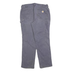 CARHARTT Womens Loose Fit Blue Workwear Trousers W34 L30 Cotton Blend Zip