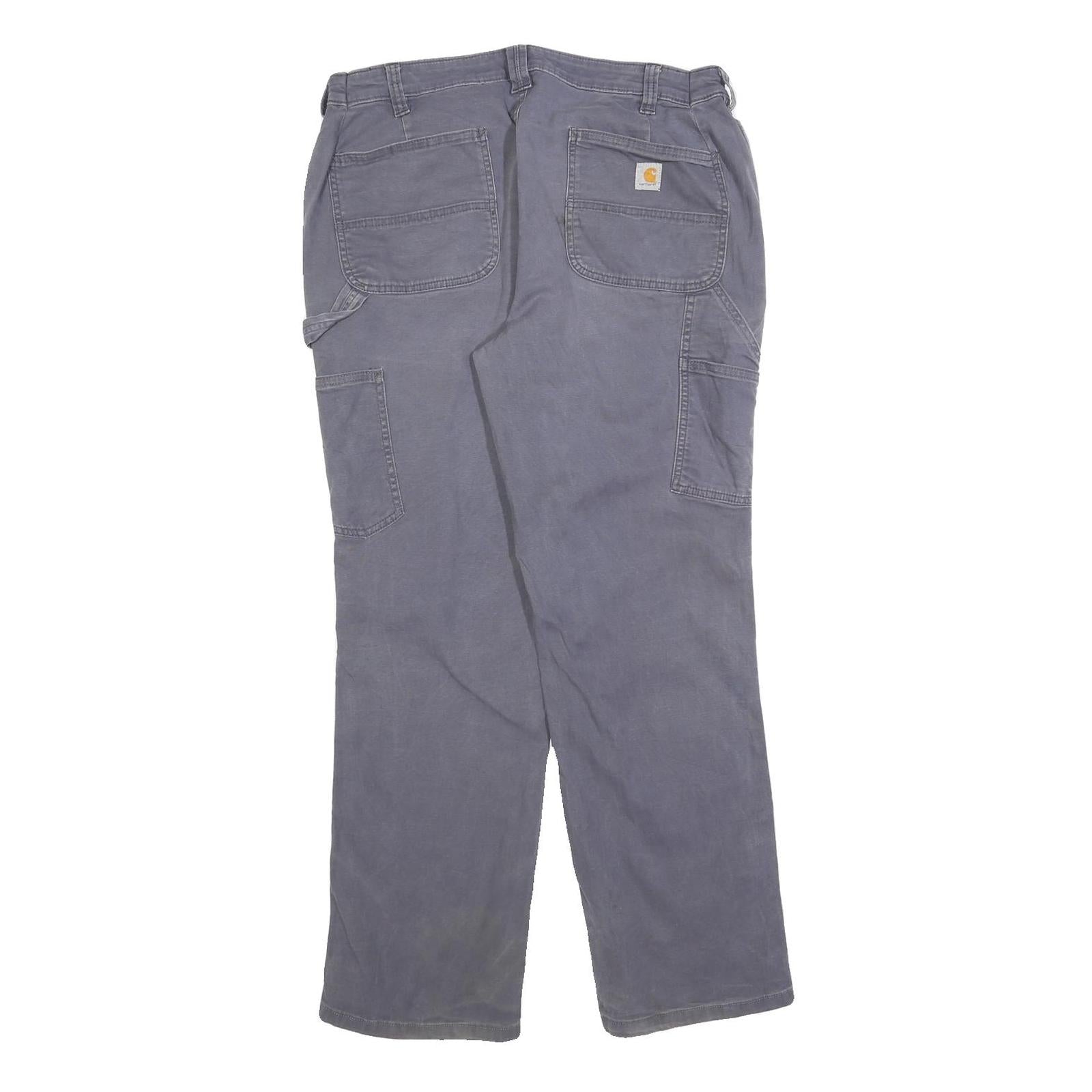 CARHARTT Womens Loose Fit Blue Workwear Trousers W34 L30 Cotton Blend Zip