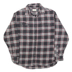 JACHS Mens Black & Grey Check Shirt L Cotton Blend Long Sleeve Casual