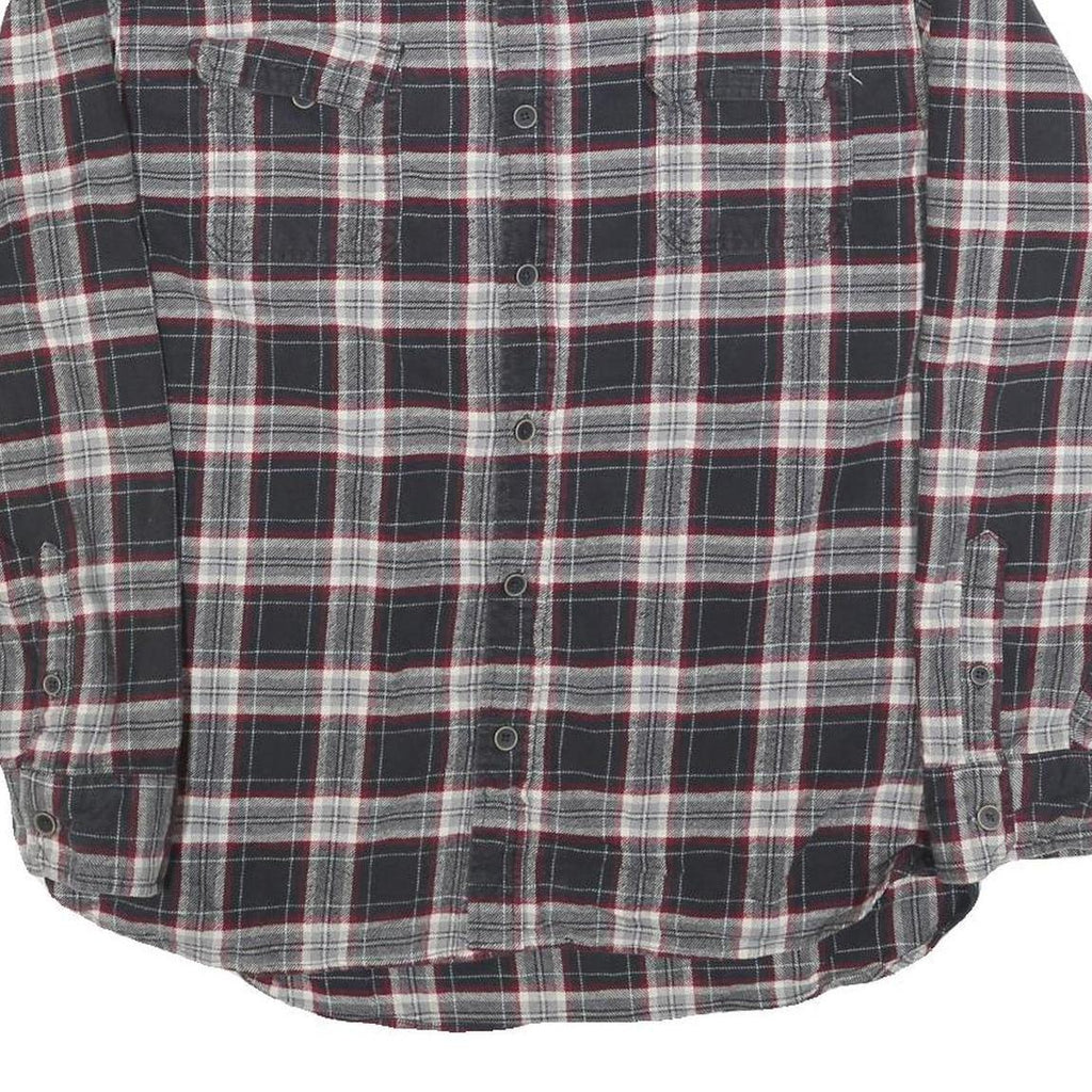 JACHS Mens Black & Grey Check Shirt L Cotton Blend Long Sleeve Casual