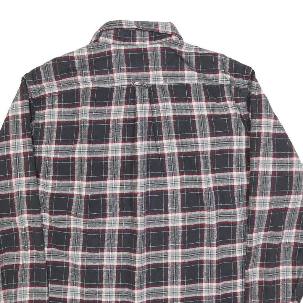 JACHS Mens Black & Grey Check Shirt L Cotton Blend Long Sleeve Casual
