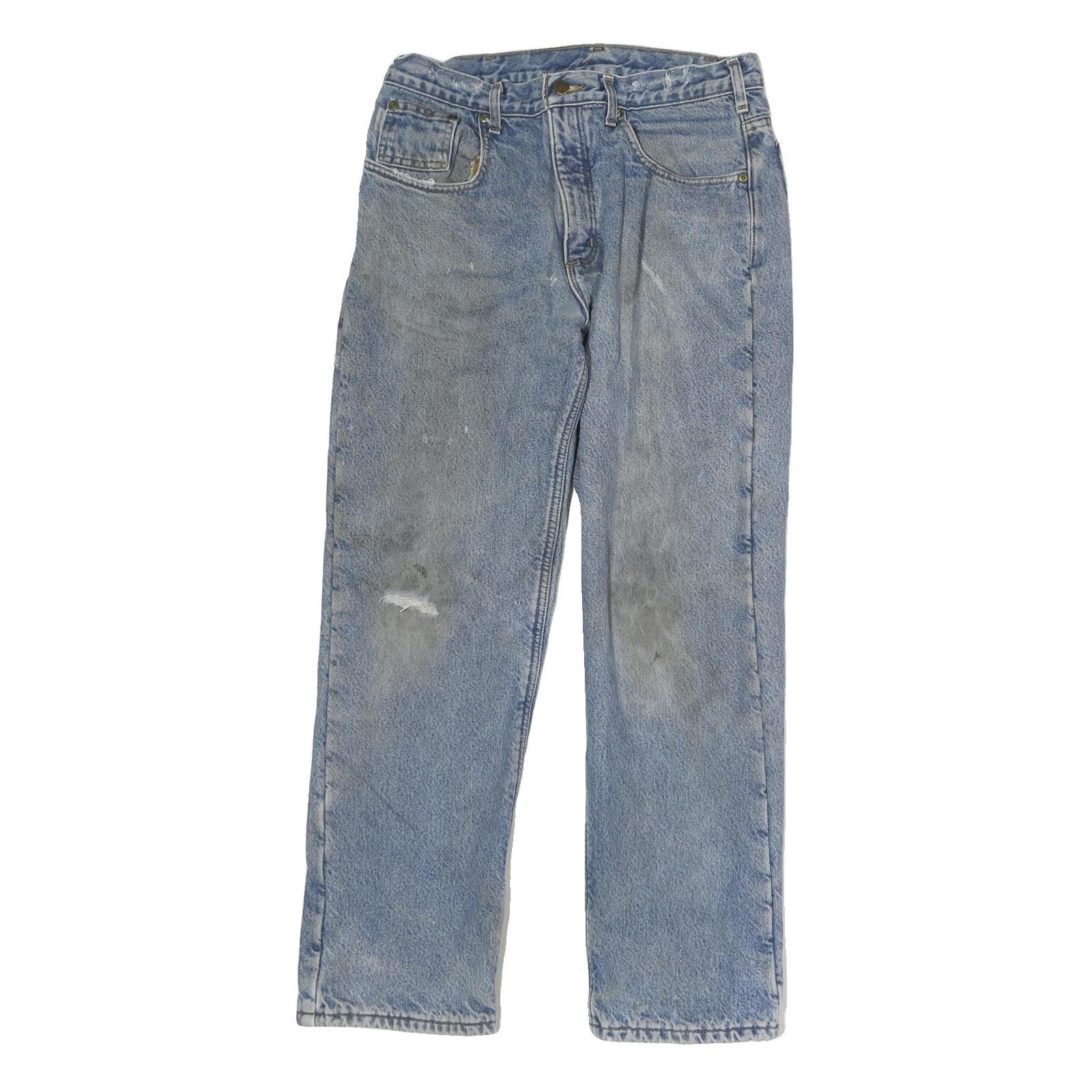 CARHARTT Mens Regular Fit Straight Blue Denim Jeans W32 L30 Workwear Casual