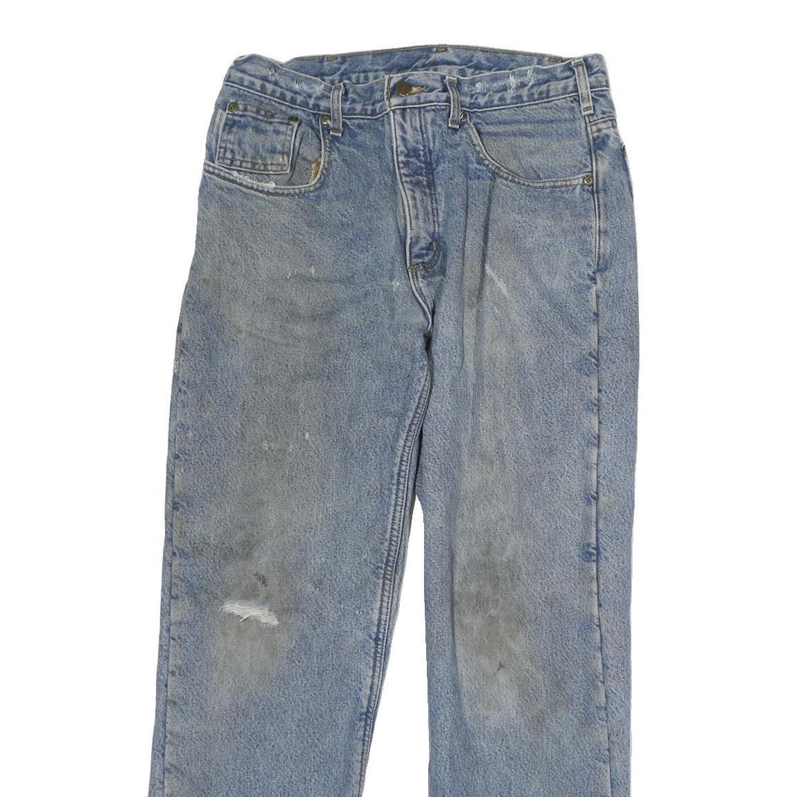 CARHARTT Mens Regular Fit Straight Blue Denim Jeans W32 L30 Workwear Casual
