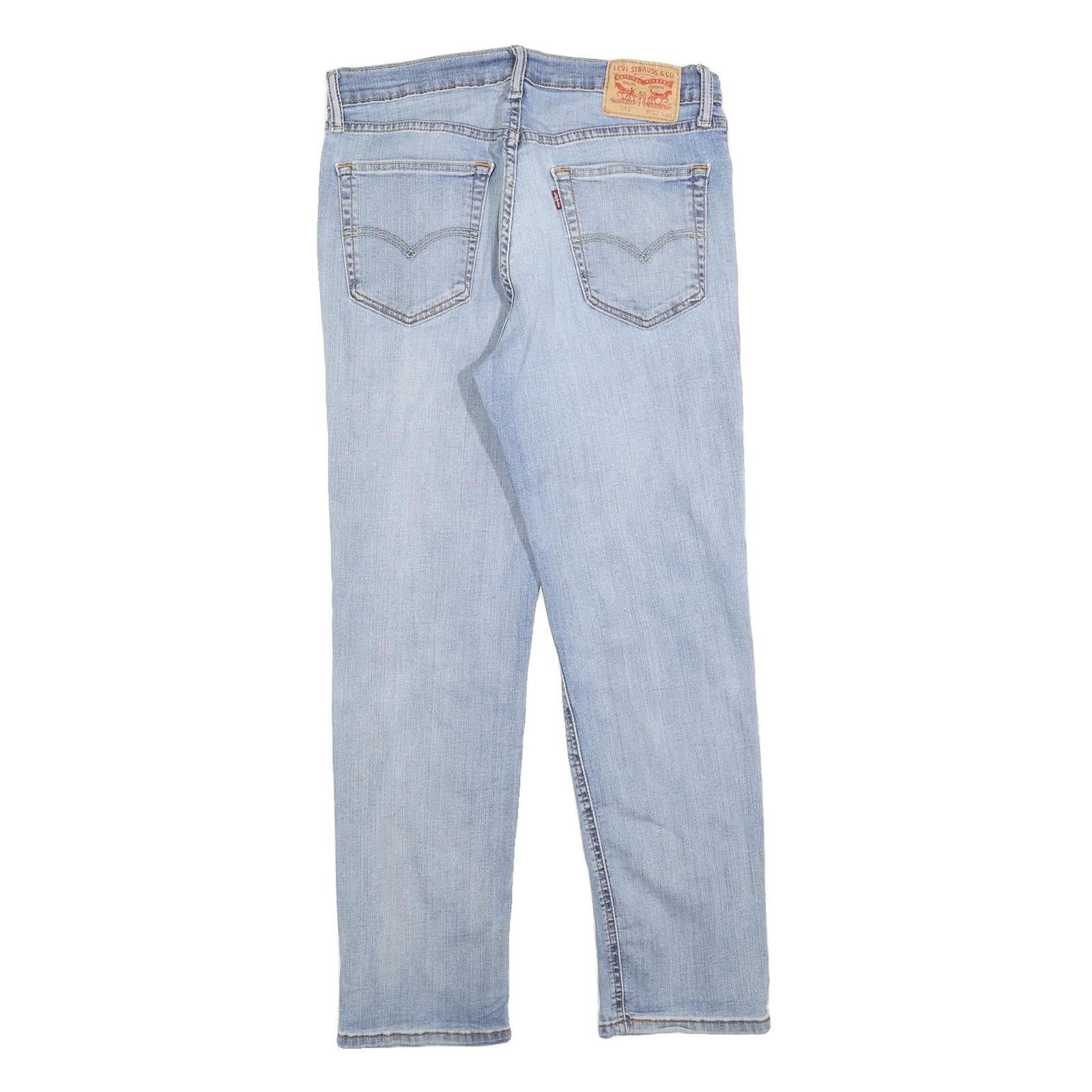 LEVI'S 541 Mens Jeans Blue Regular Straight Denim Light W32 L30 Classic Fit Zip