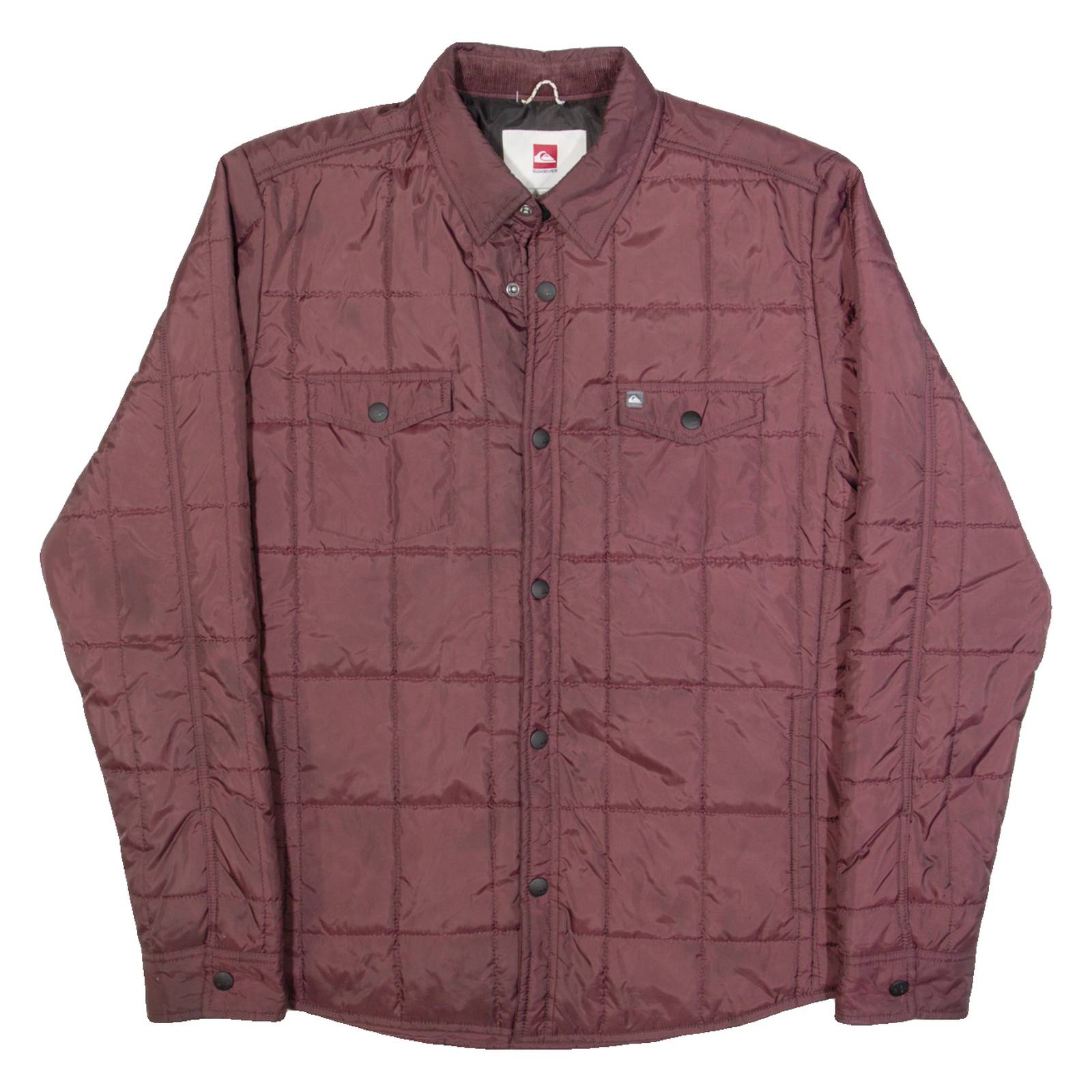 QUIKSILVER Mens Quilted Jacket Maroon S