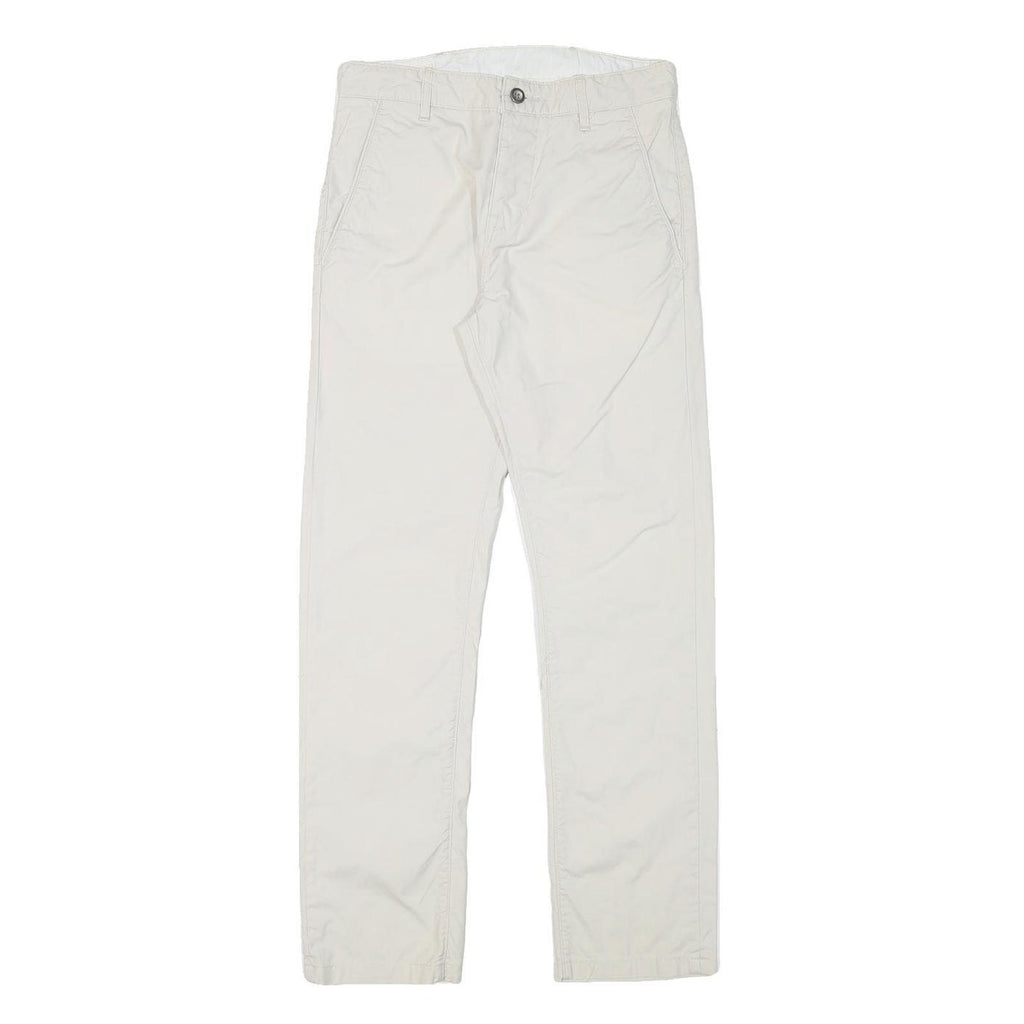 LEVI'S Mens Cotton Blend White Slim Straight Trousers W28 L29 Casual Comfort