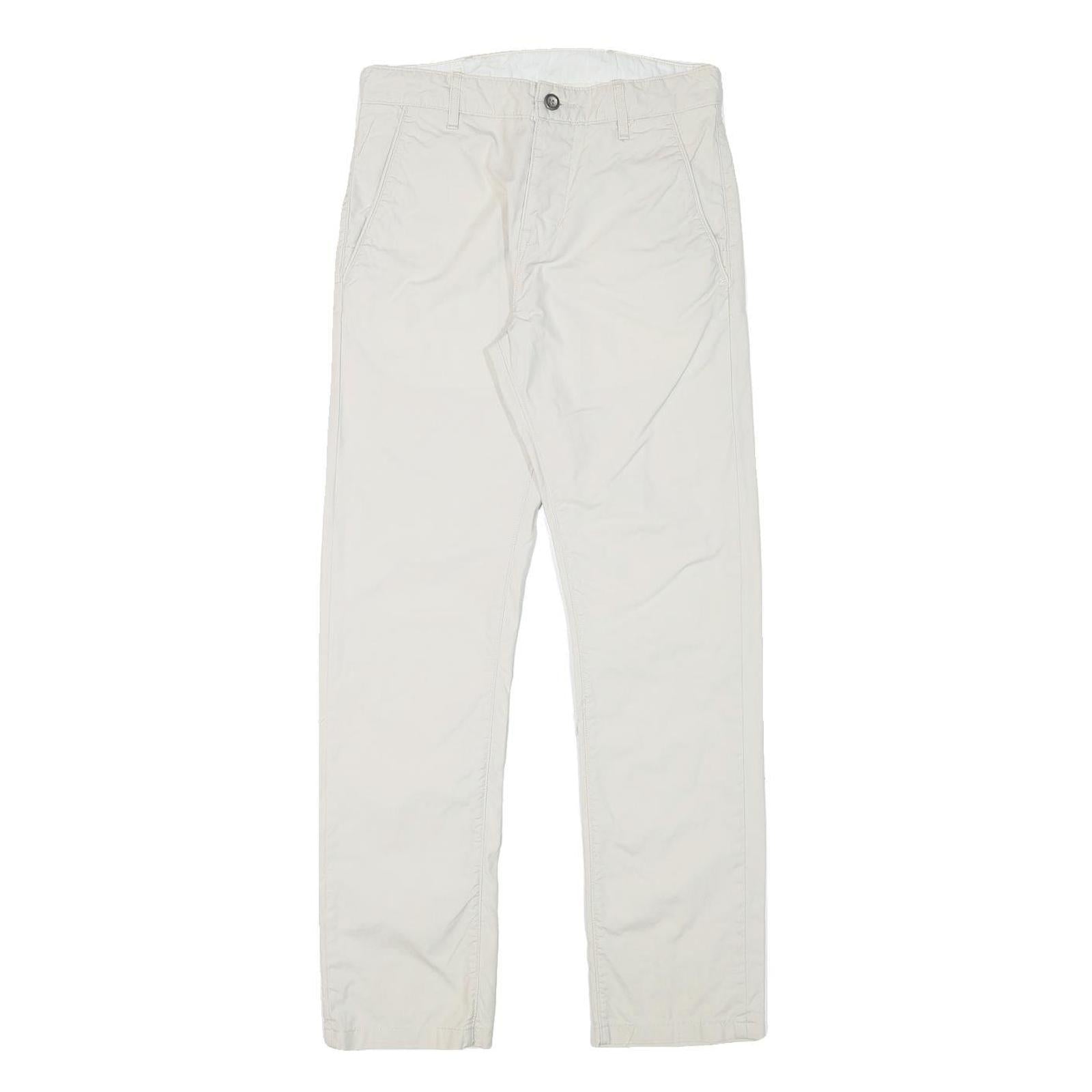 LEVI'S Mens Cotton Blend White Slim Straight Trousers W28 L29 Casual Comfort