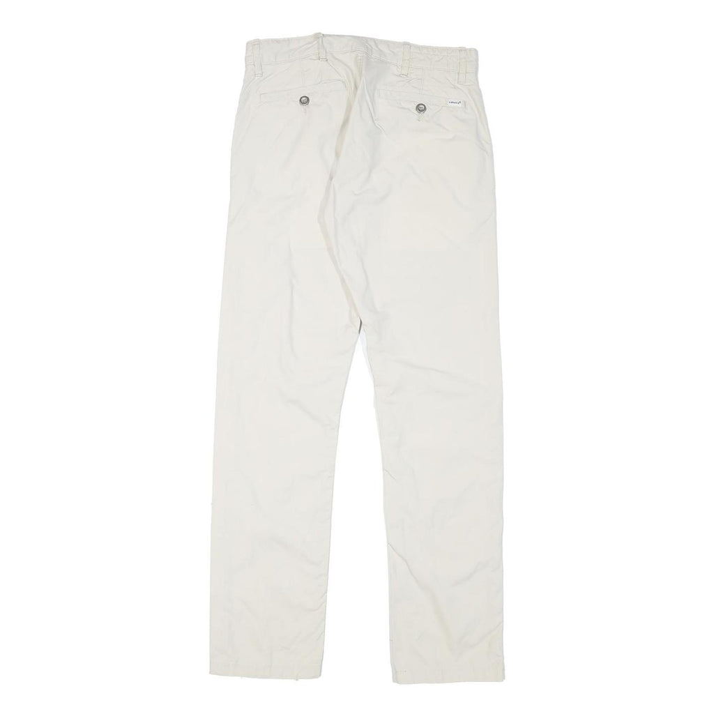 LEVI'S Mens Cotton Blend White Slim Straight Trousers W28 L29 Casual Comfort