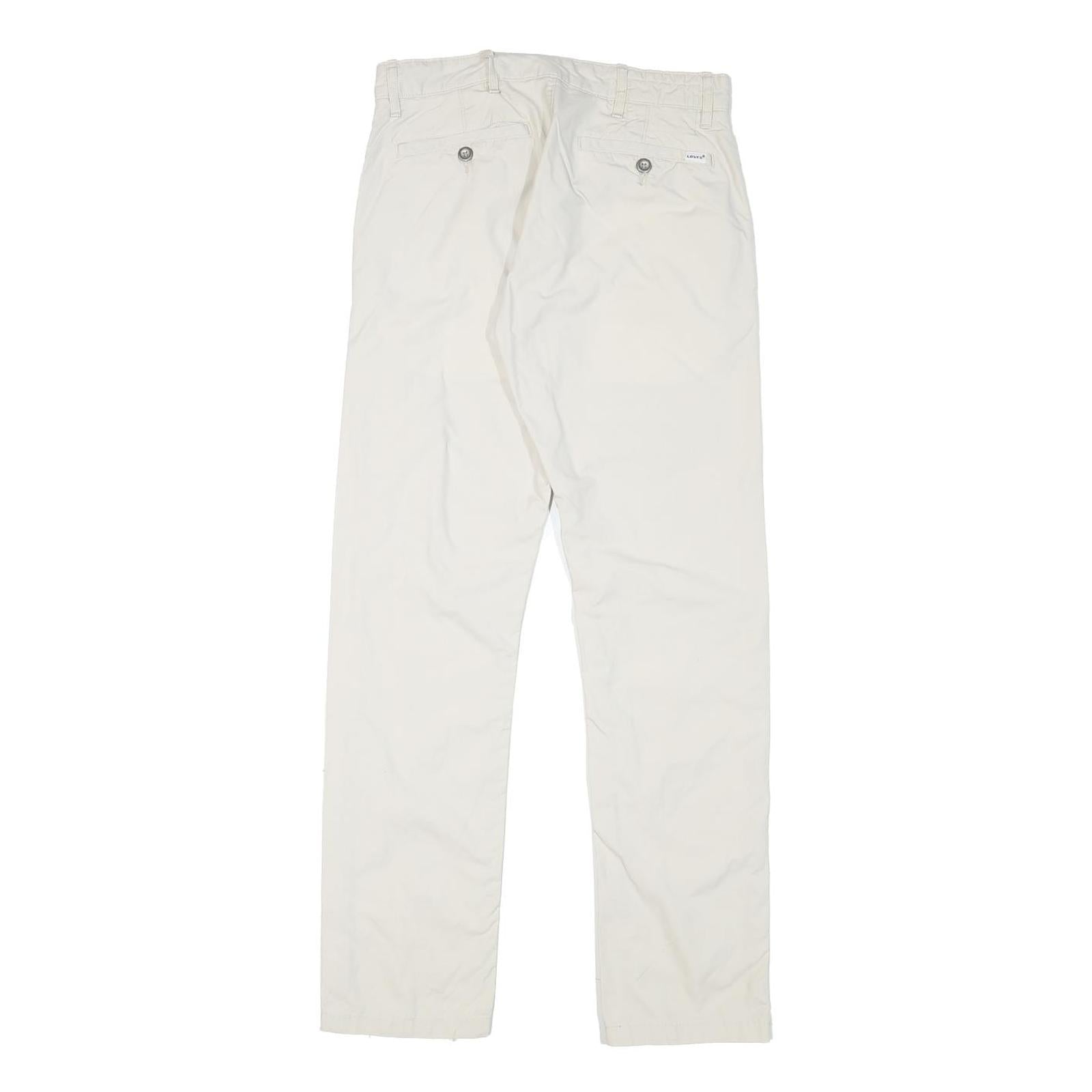 LEVI'S Mens Cotton Blend White Slim Straight Trousers W28 L29 Casual Comfort