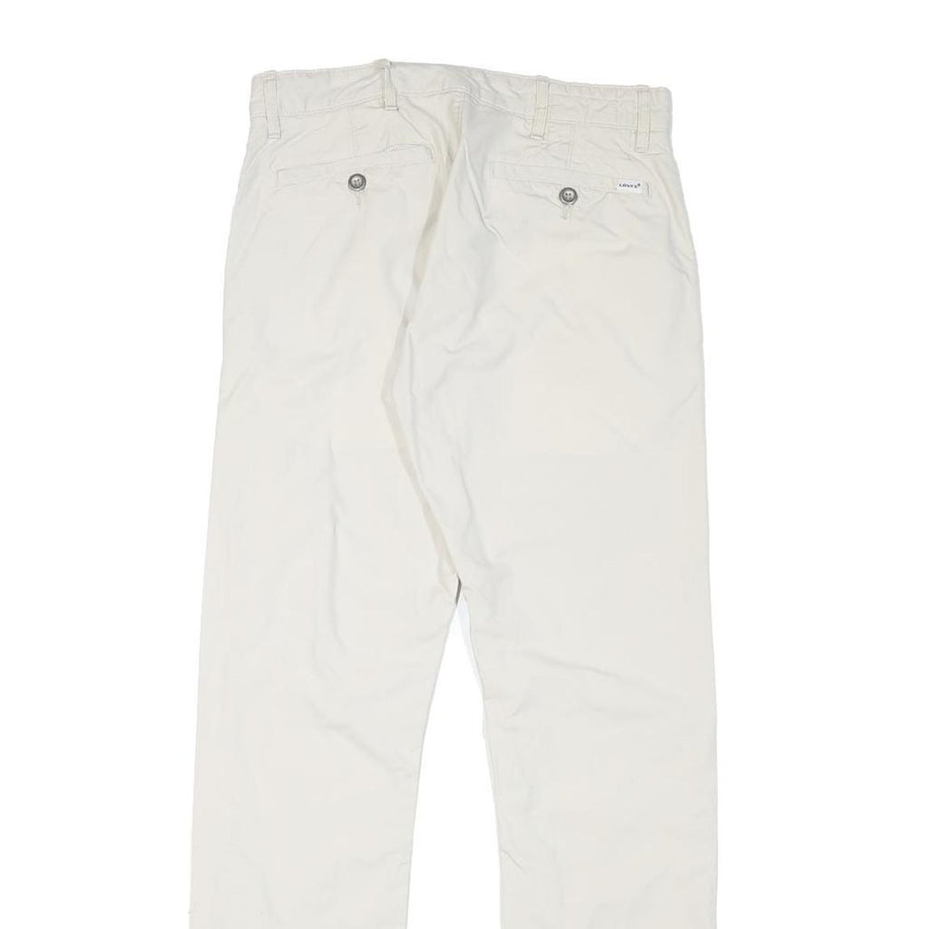 LEVI'S Mens Cotton Blend White Slim Straight Trousers W28 L29 Casual Comfort