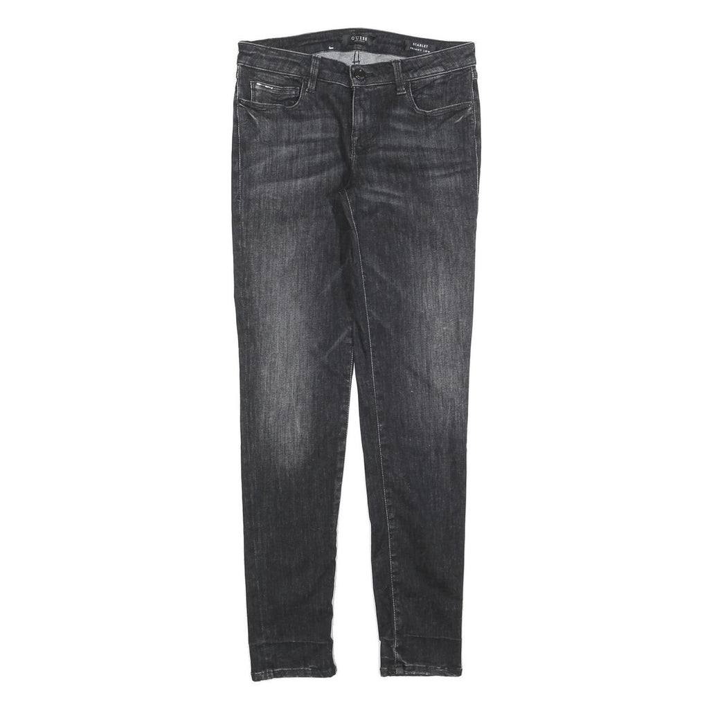GUESS Womens Jeans Black Slim Skinny Denim Medium W26 L30 Stylish Zip Closure