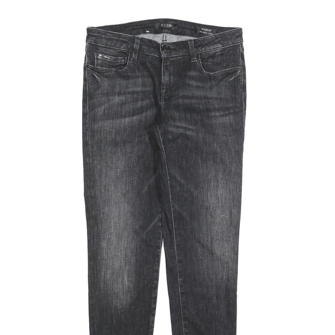 GUESS Womens Jeans Black Slim Skinny Denim Medium W26 L30 Stylish Zip Closure