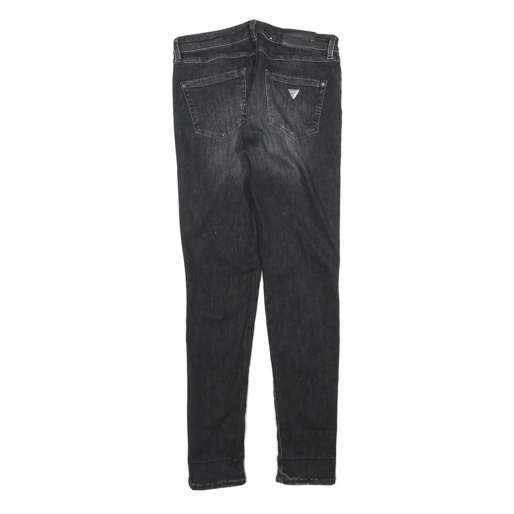 GUESS Womens Jeans Black Slim Skinny Denim Medium W26 L30 Stylish Zip Closure