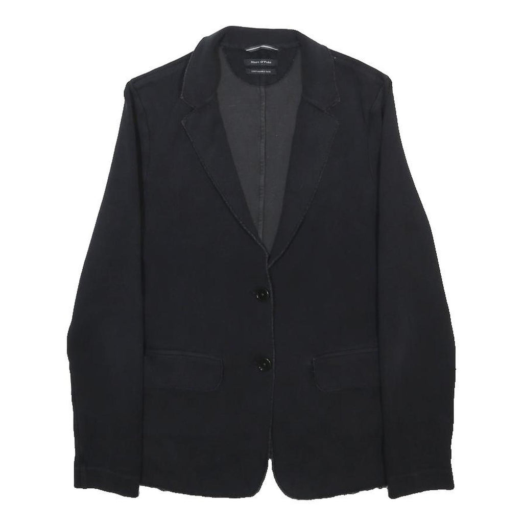 MARC O'POLO Womens Black Cotton Blend Button Jacket S Plain Classic Casual