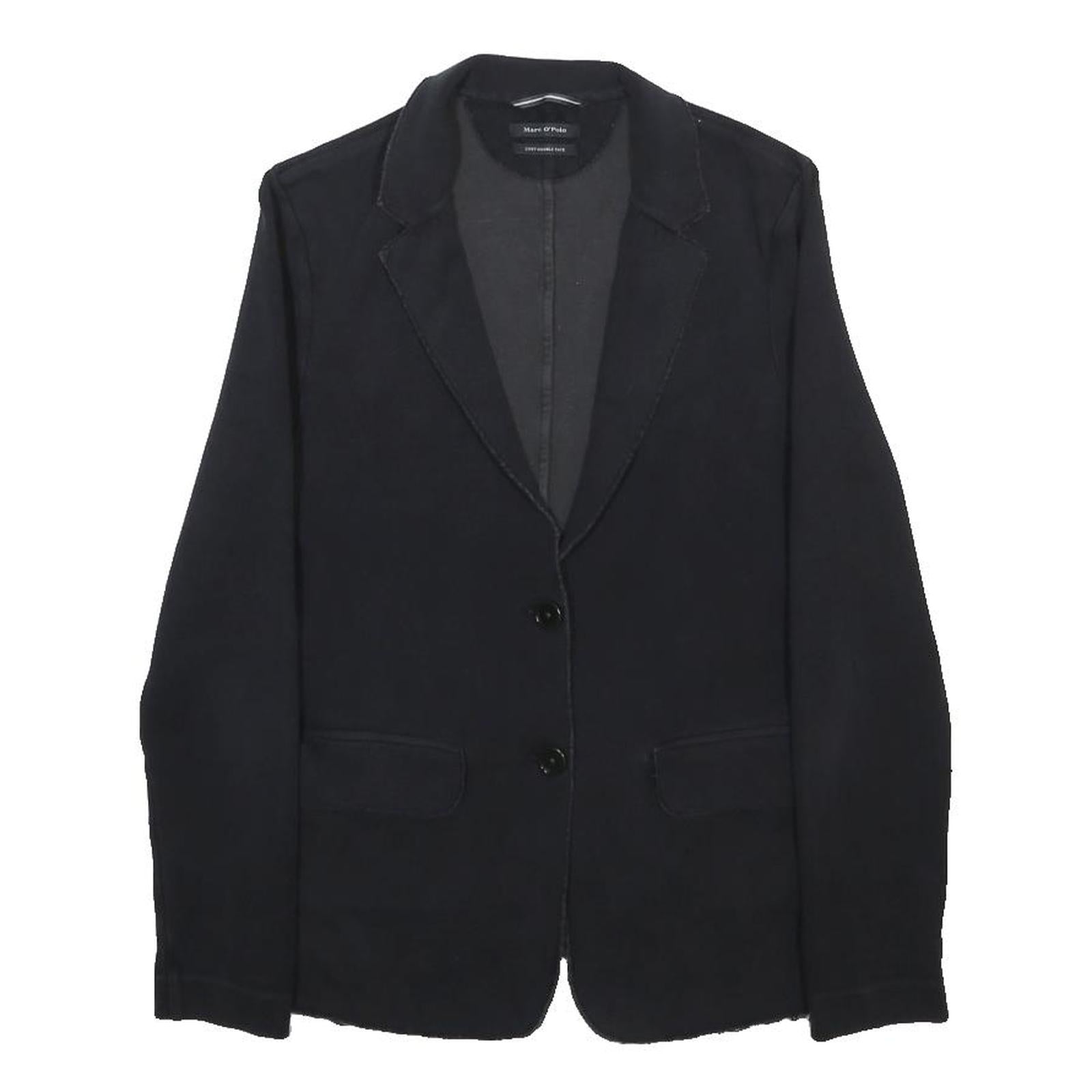 MARC O'POLO Womens Black Cotton Blend Button Jacket S Plain Classic Casual