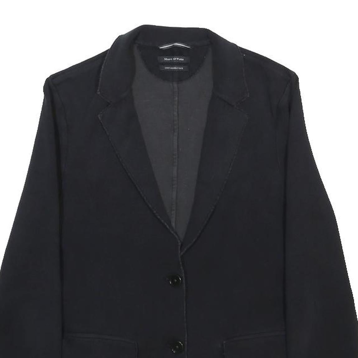 MARC O'POLO Womens Black Cotton Blend Button Jacket S Plain Classic Casual