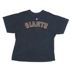 MAJESTIC Mens Black Giants Graphic T-Shirt XL Cotton Crew Neck Short Sleeve