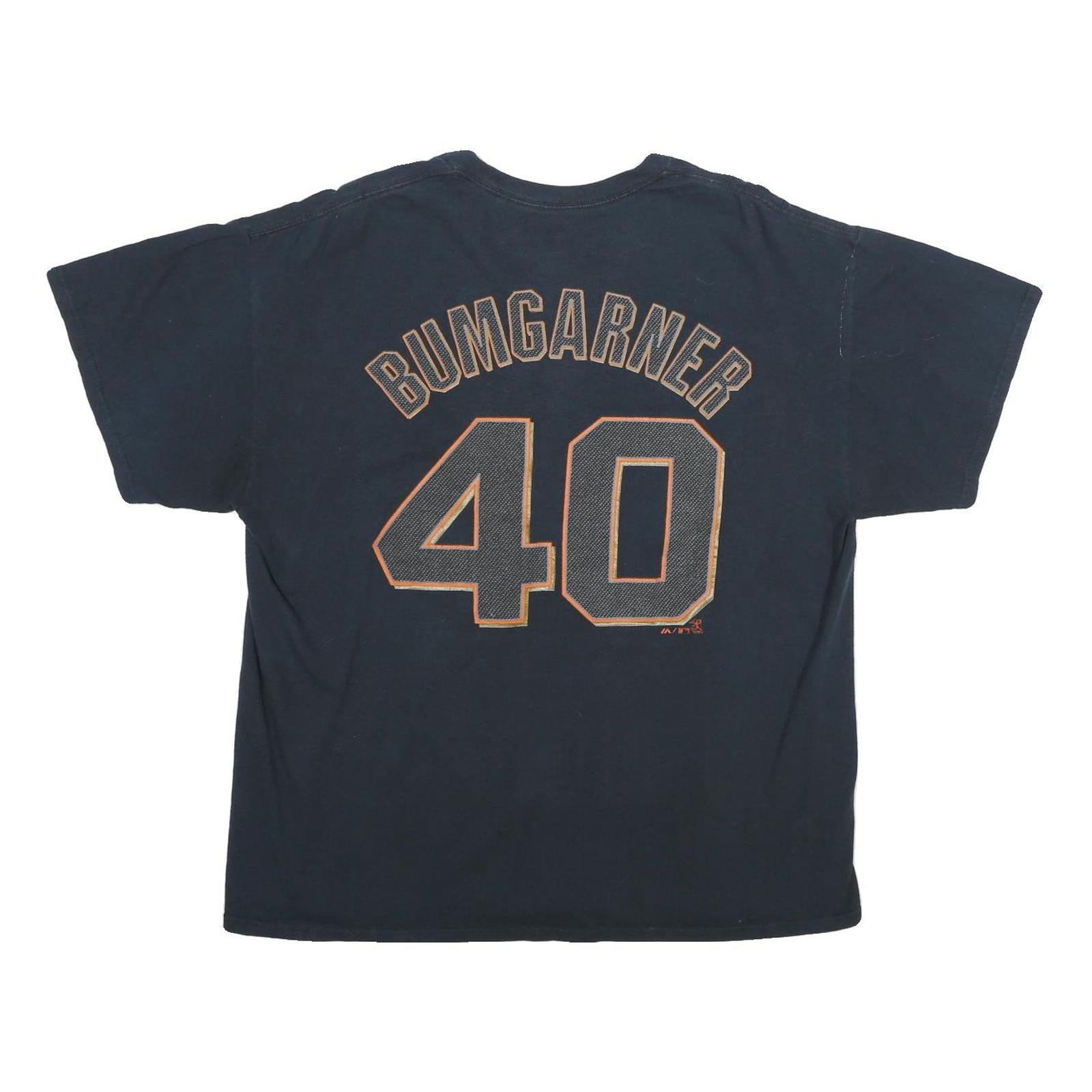 MAJESTIC Mens Black Giants Graphic T-Shirt XL Cotton Crew Neck Short Sleeve