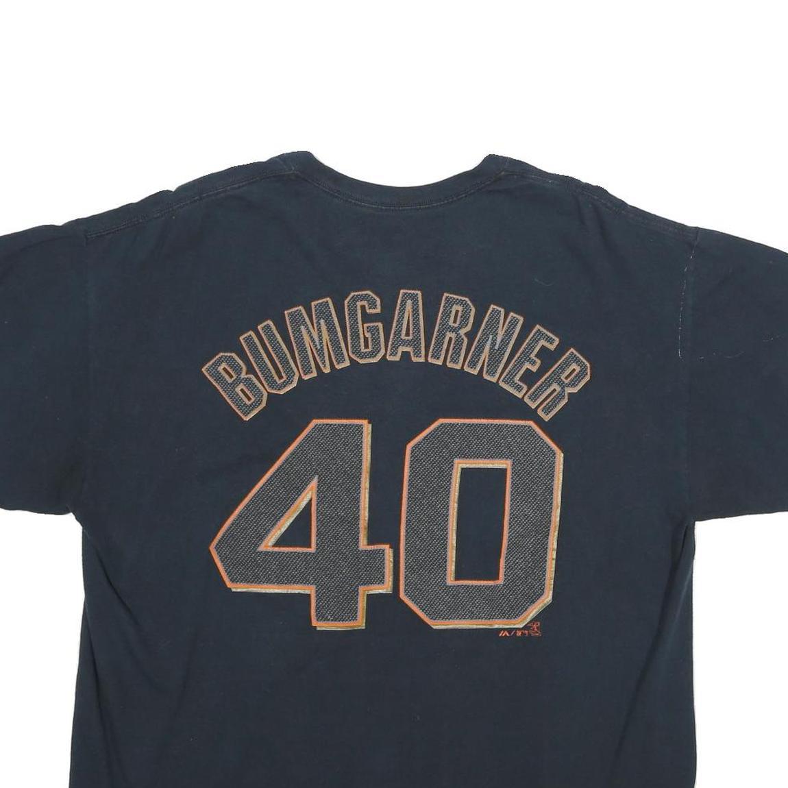 MAJESTIC Mens Black Giants Graphic T-Shirt XL Cotton Crew Neck Short Sleeve