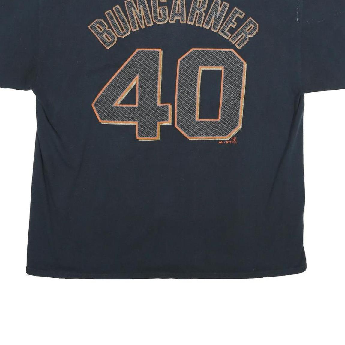 MAJESTIC Mens Black Giants Graphic T-Shirt XL Cotton Crew Neck Short Sleeve