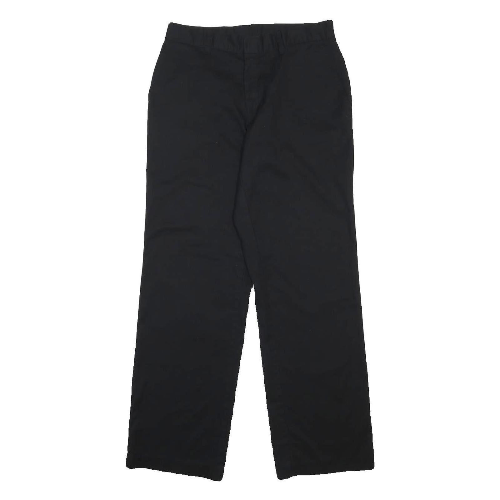 DICKIES Womens Cotton Blend Black Relaxed Straight Trousers W30 L30 Workwear Zip