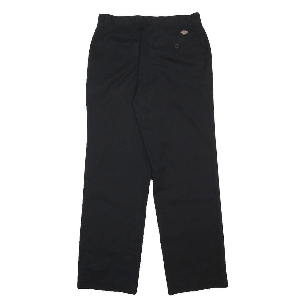 DICKIES Womens Cotton Blend Black Relaxed Straight Trousers W30 L30 Workwear Zip