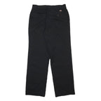 DICKIES Womens Cotton Blend Black Relaxed Straight Trousers W30 L30 Workwear Zip