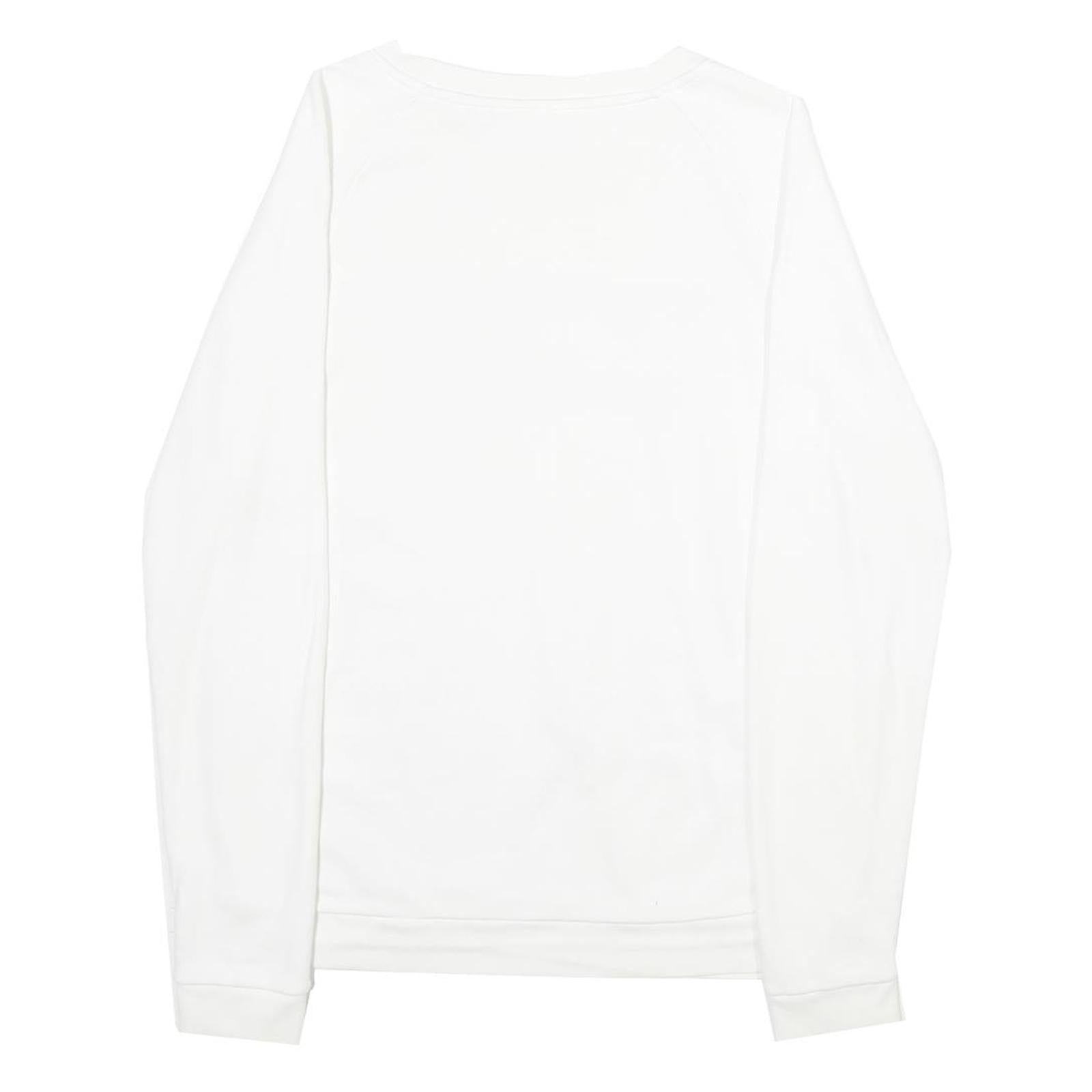 LEVI'S Mens White S Crew Neck Sweatshirt Cotton Logo Print Casual Pullover