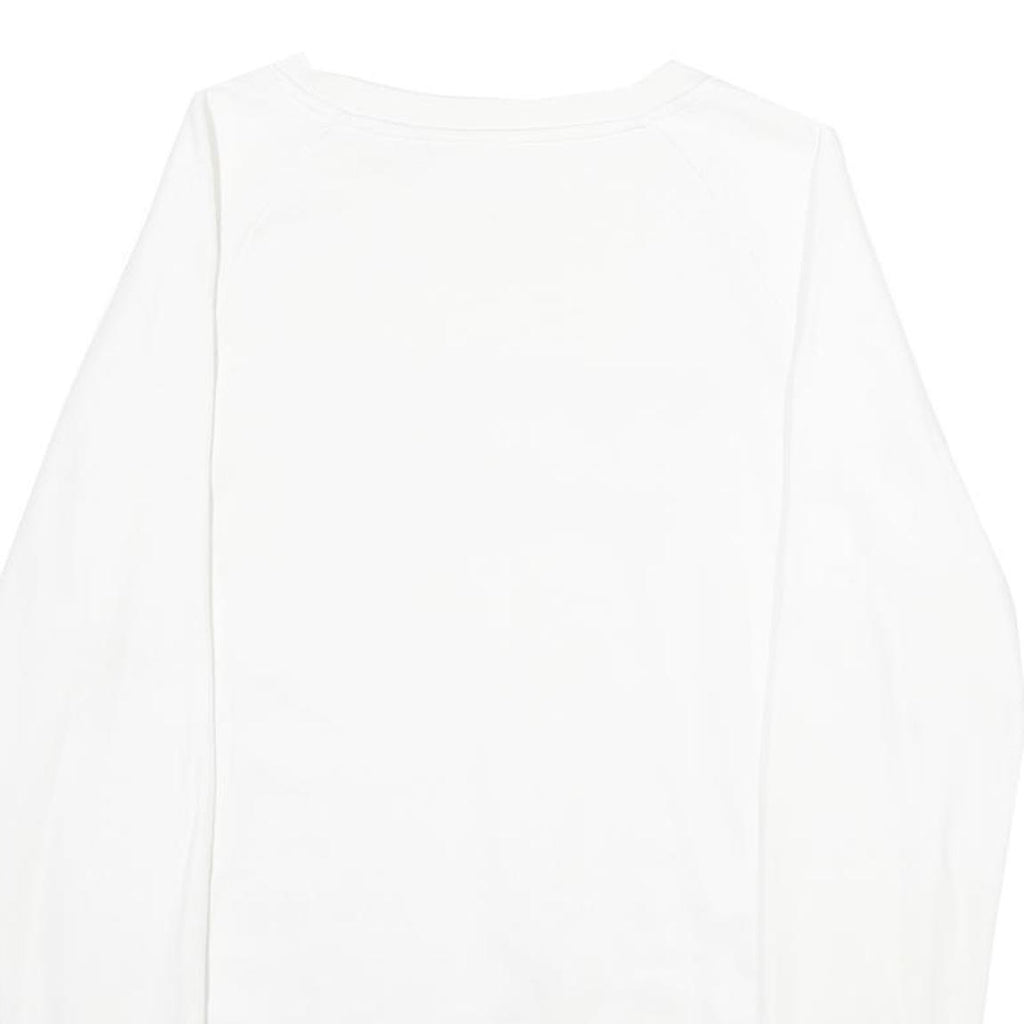 LEVI'S Mens White S Crew Neck Sweatshirt Cotton Logo Print Casual Pullover