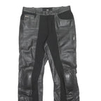 RICHA Biker Womens Leather Black Regular Fit Trousers W32 L32 Motorbike