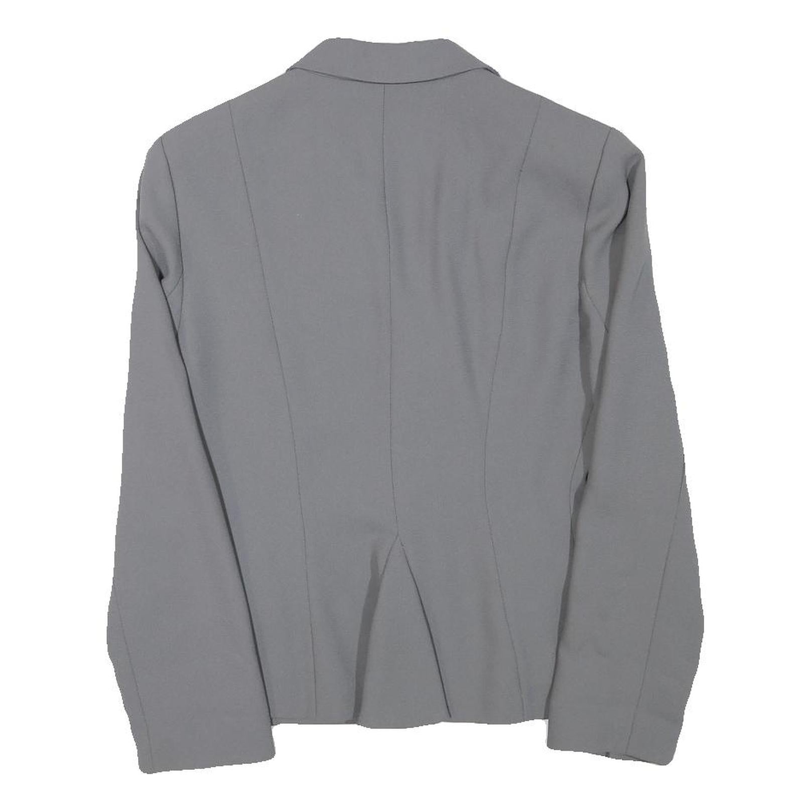 TOGETHER Womens Grey Button Jacket M Polyester Blend Classic Tailored Plain