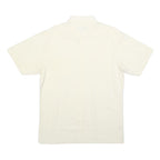 C&A Mens Cream Short Sleeve Cotton Blend Shirt L Casual Summer Button Up