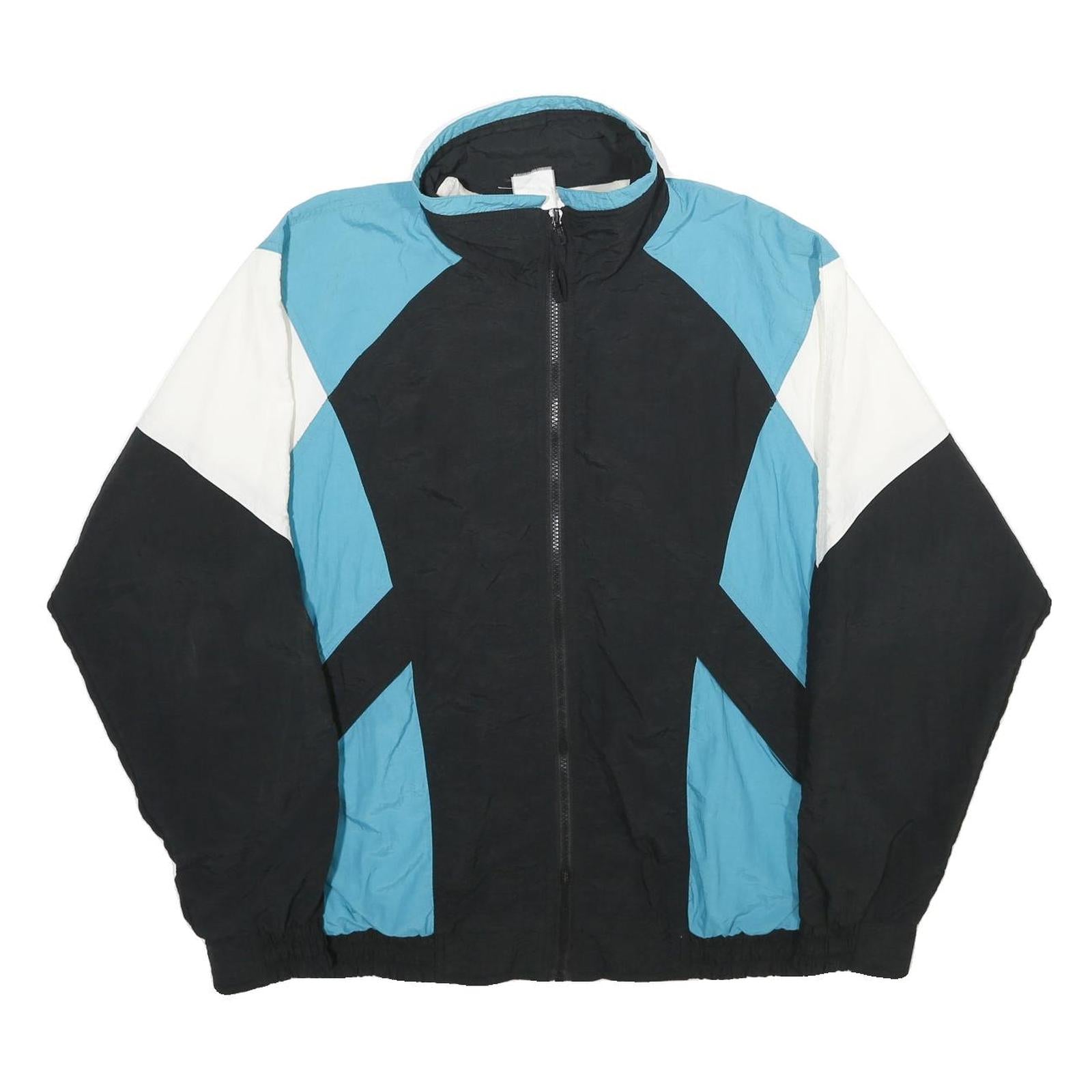 CANADA SPORTSWEAR CO Mens Blue & Black Nylon Track Jacket L Zip Casual Retro