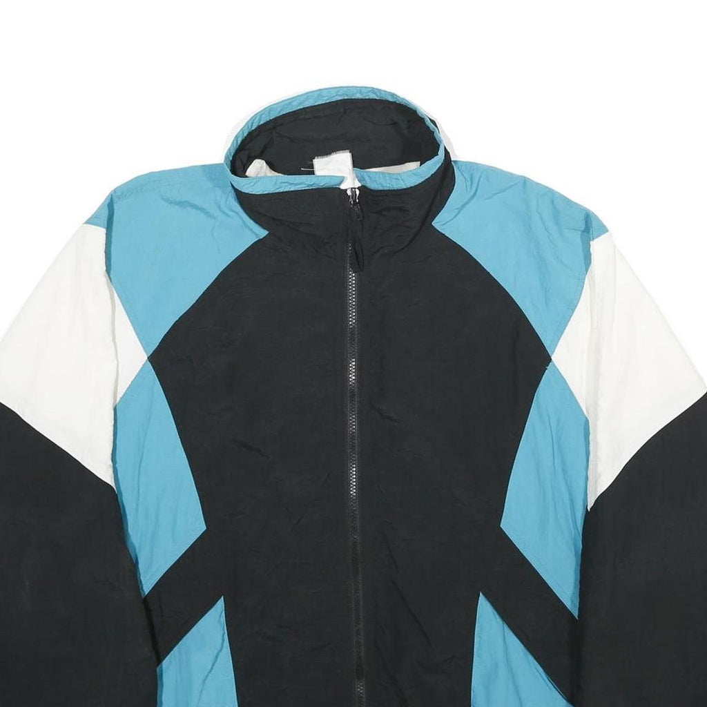 CANADA SPORTSWEAR CO Mens Blue & Black Nylon Track Jacket L Zip Casual Retro