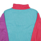DISCIPLINE Womens Blue & Pink & Purple Sweatshirt Collared XL Colourblock